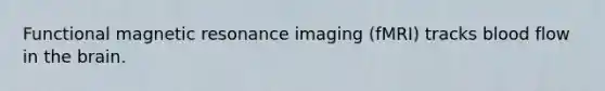 Functional magnetic resonance imaging (fMRI) tracks blood flow in the brain.