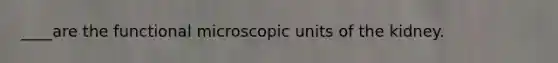 ____are the functional microscopic units of the kidney.
