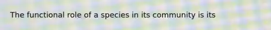 The functional role of a species in its community is its