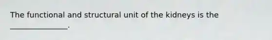 The functional and structural unit of the kidneys is the _______________.