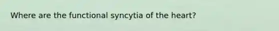 Where are the functional syncytia of the heart?