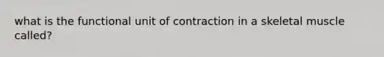 what is the functional unit of contraction in a skeletal muscle called?