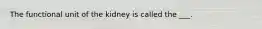 The functional unit of the kidney is called the ___.