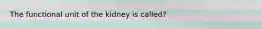 The functional unit of the kidney is called?