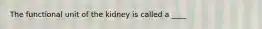 The functional unit of the kidney is called a ____