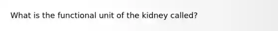 What is the functional unit of the kidney​ called?