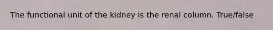 The functional unit of the kidney is the renal column. True/false