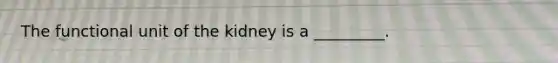 The functional unit of the kidney is a _________.