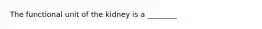 The functional unit of the kidney is a ________