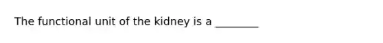 The functional unit of the kidney is a ________