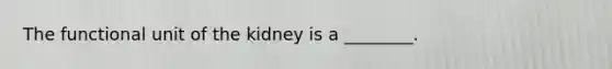 The functional unit of the kidney is a ________.