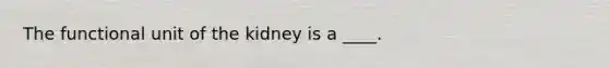 The functional unit of the kidney is a ____.