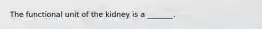 The functional unit of the kidney is a _______.