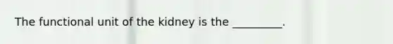 The functional unit of the kidney is the _________.