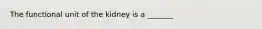 The functional unit of the kidney is a _______