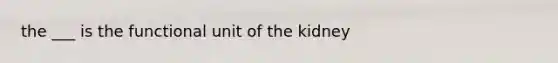 the ___ is the functional unit of the kidney