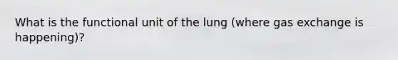 What is the functional unit of the lung (where gas exchange is happening)?