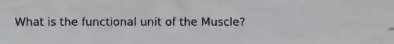 What is the functional unit of the Muscle?