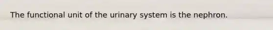 The functional unit of the urinary system is the nephron.