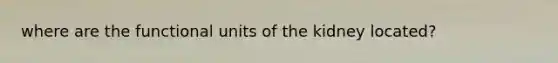 where are the functional units of the kidney located?