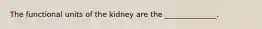 The functional units of the kidney are the ______________.