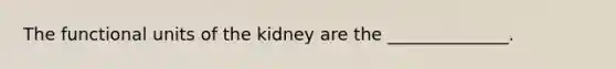 The functional units of the kidney are the ______________.