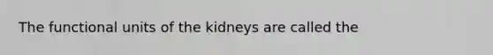 The functional units of the kidneys are called the