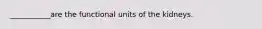 ___________are the functional units of the kidneys.