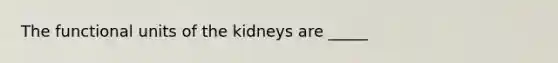 The functional units of the kidneys are _____