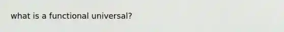 what is a functional universal?