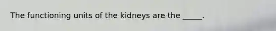 The functioning units of the kidneys are the _____.