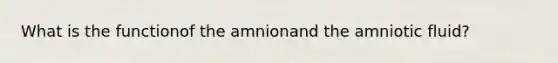 What is the functionof the amnionand the amniotic fluid?