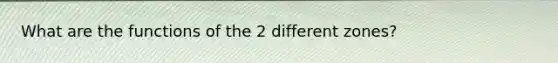 What are the functions of the 2 different zones?