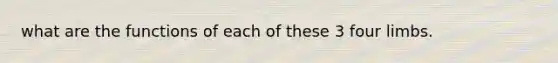 what are the functions of each of these 3 four limbs.