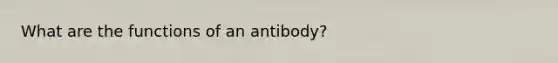 What are the functions of an antibody?