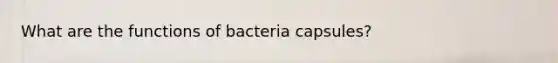 What are the functions of bacteria capsules?