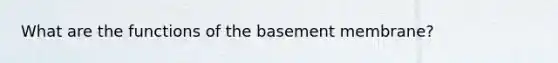 What are the functions of the basement membrane?