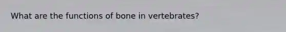 What are the functions of bone in vertebrates?