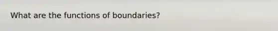 What are the functions of boundaries?