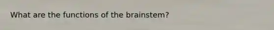 What are the functions of the brainstem?