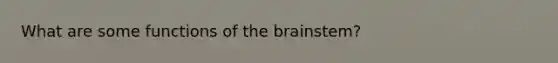 What are some functions of the brainstem?