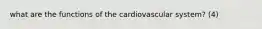 what are the functions of the cardiovascular system? (4)