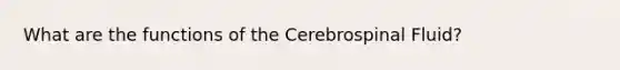 What are the functions of the Cerebrospinal Fluid?