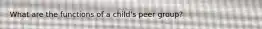 What are the functions of a child's peer group?