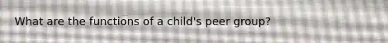 What are the functions of a child's peer group?