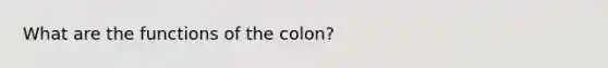 What are the functions of the colon?