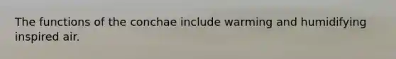 The functions of the conchae include warming and humidifying inspired air.