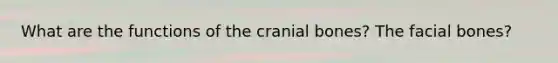 What are the functions of the cranial bones? The facial bones?