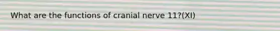 What are the functions of cranial nerve 11?(XI)