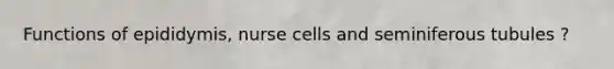 Functions of epididymis, nurse cells and seminiferous tubules ?